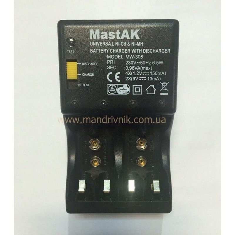 Зарядное устройство MastAK MW-308  1-4PCS.AA/AAA от магазина Мандривник Украина