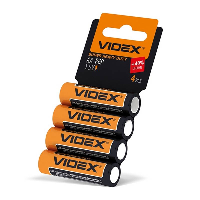 Батарейка Videx R6P/AA солевая