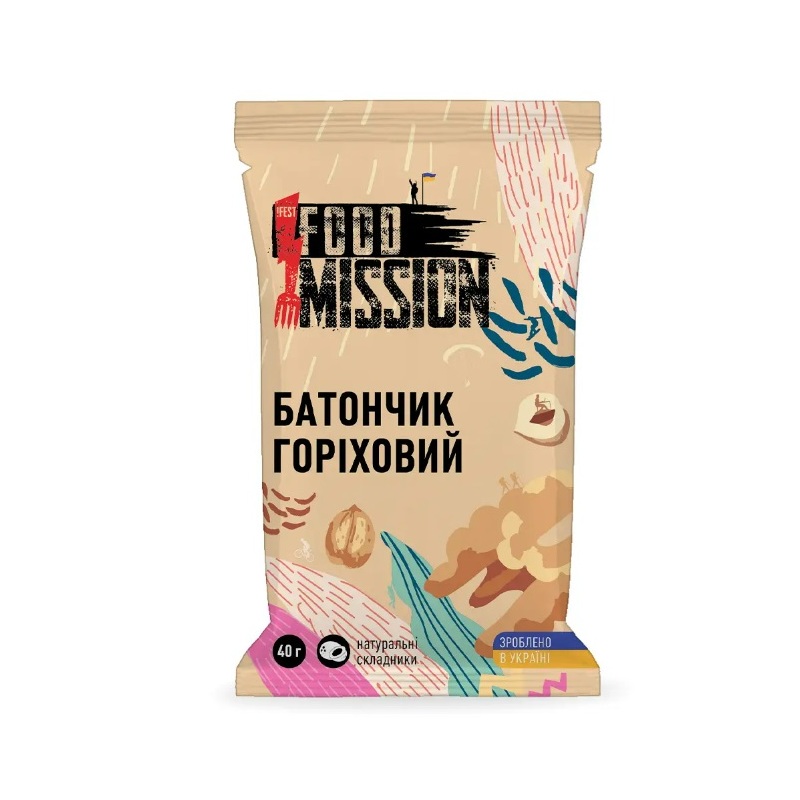 Батончик Food Mission (Green Tramps) ореховый от магазина Мандривник Украина