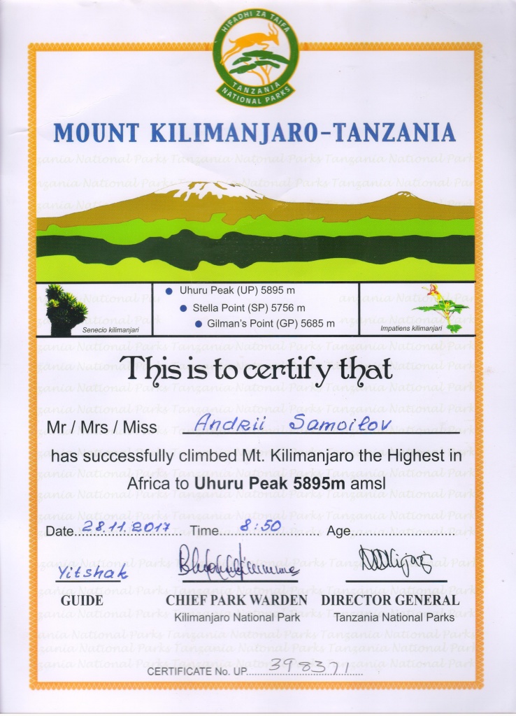 диплом Килиманджаро..jpg